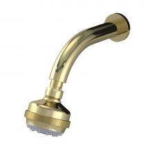 Rubinet 4F030GDBB - 3 Function Shower Head with Wall Mount 8'' Shower Arm And Flange