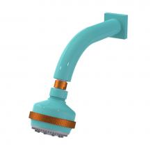 Rubinet 4F033AQACM - 3 Function Shower Head with Wall Mount 8'' Shower Arm & Flange