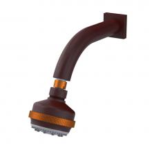 Rubinet 4F033BDACM - 3 Function Shower Head with Wall Mount 8'' Shower Arm & Flange