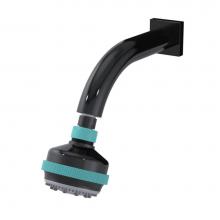 Rubinet 4F033BKAQ - 3 Function Shower Head with Wall Mount 8'' Shower Arm & Flange