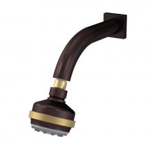 Rubinet 4F033OBSG - 3 Function Shower Head with Wall Mount 8'' Shower Arm & Flange