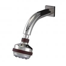 Rubinet 4F033PNBD - 3 Function Shower Head with Wall Mount 8'' Shower Arm & Flange