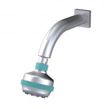Rubinet 4F033SCAQ - 3 Function Shower Head with Wall Mount 8'' Shower Arm & Flange