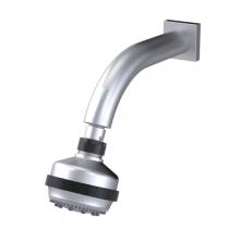 Rubinet 4F033SCBK - 3 Function Shower Head with Wall Mount 8'' Shower Arm & Flange