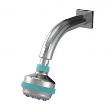 Rubinet 4F033SNAQ - 3 Function Shower Head with Wall Mount 8'' Shower Arm & Flange