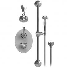 Rubinet T20JSLCHCH - Temperature Control Shower With Two Way Diverter & Shut-Off, Hand Held Shower, Bar, Integral S