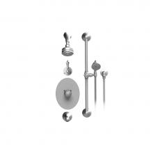 Rubinet T23RMLCHCH - Temperature Control Tub & Shower With Three Way Diverter & Shut-Off, Hand Held Shower, Bar