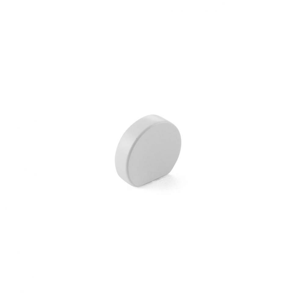 Knob, Modern Oval, Matte White, 1'' Width, 7/8'' cc