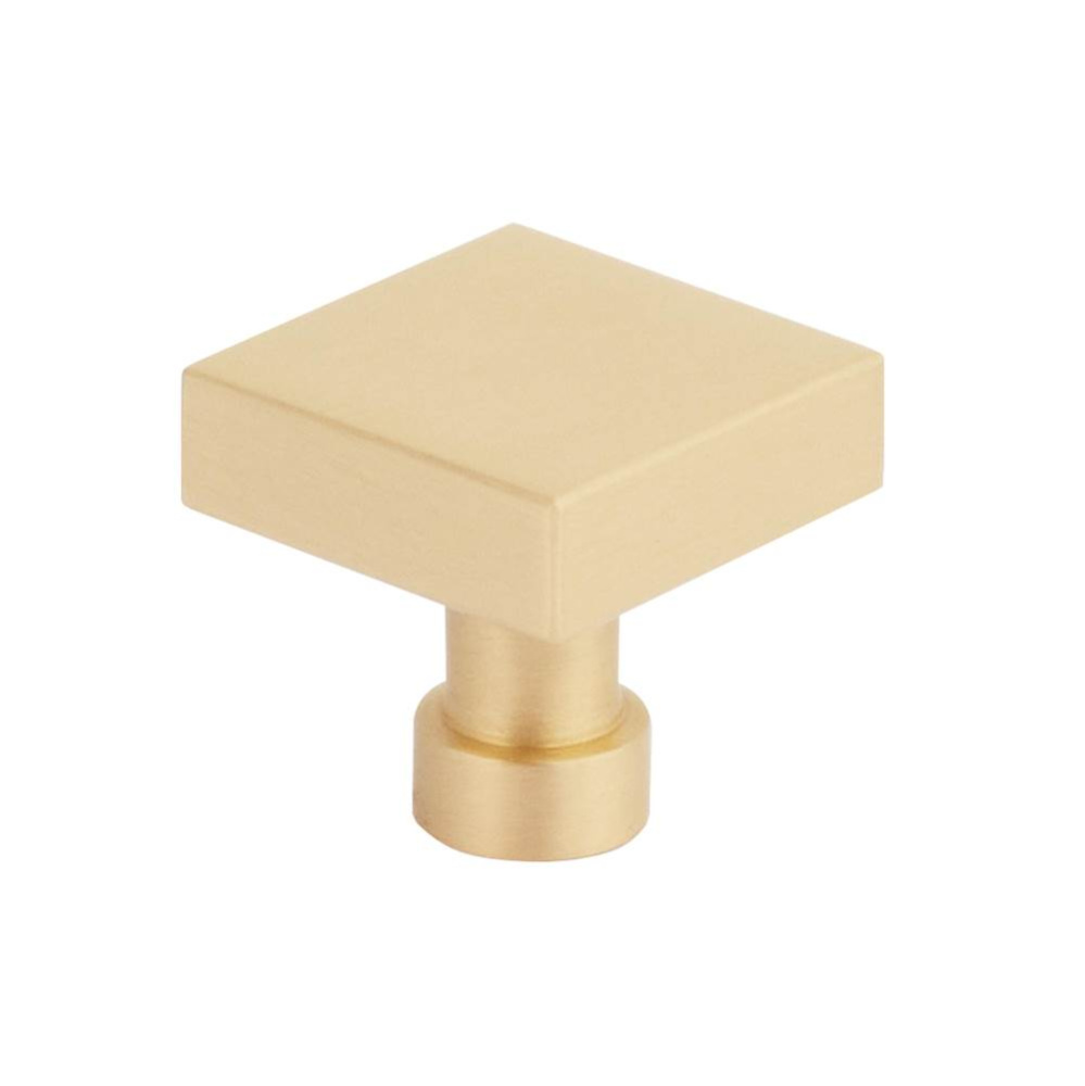 NOHO, Cabinet Knob, Square, Satin Brass