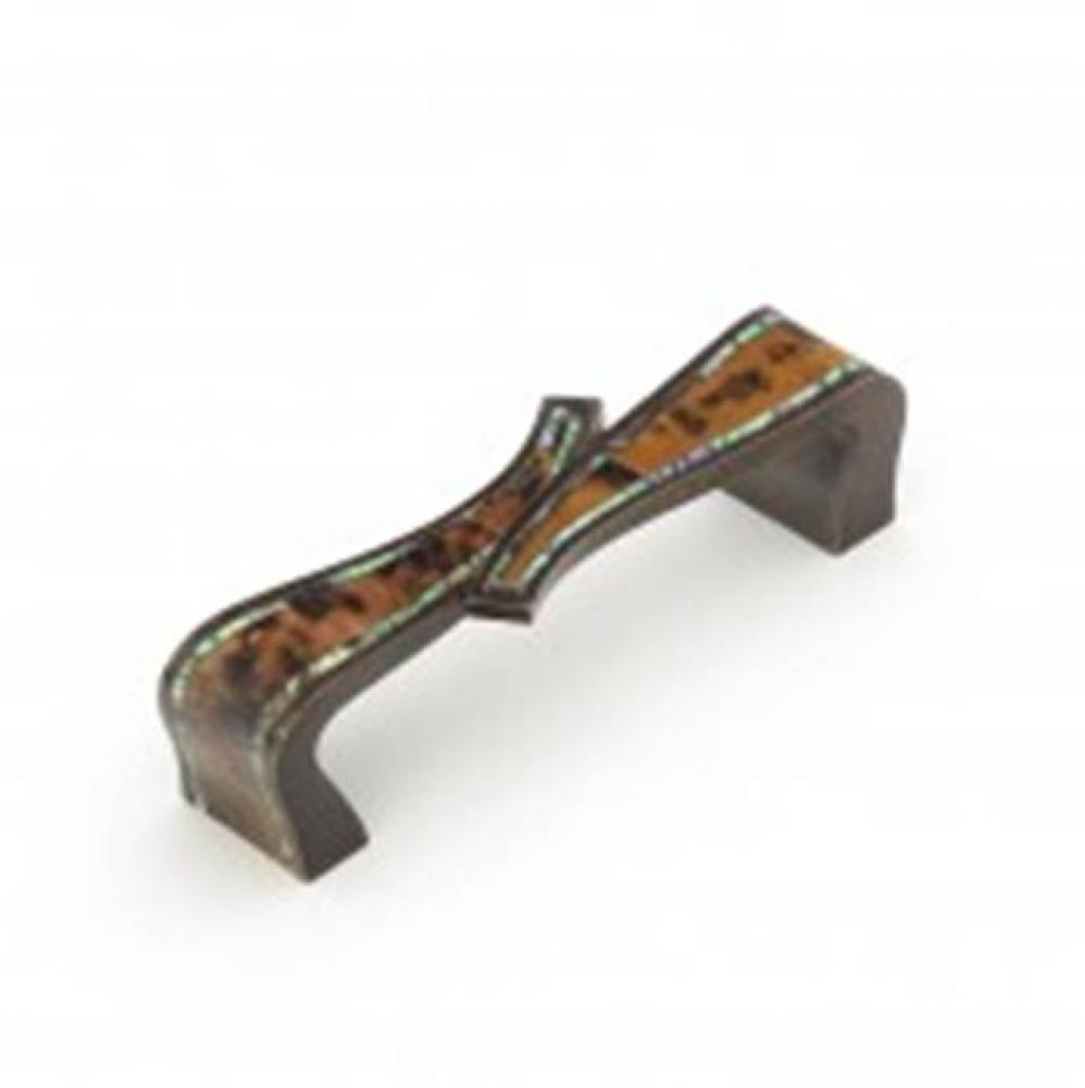 Avalon Bay,Folded Pull,Imperial Shell and Penshell inlaid on Solid Brass,Dark Antique Bronze Finis