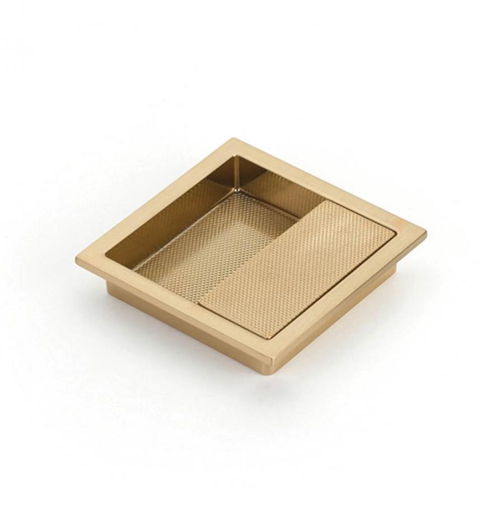 MODO Recessed Pull, Signature Satin Brass, 3-7/8'' x 3-7/8'' Overall