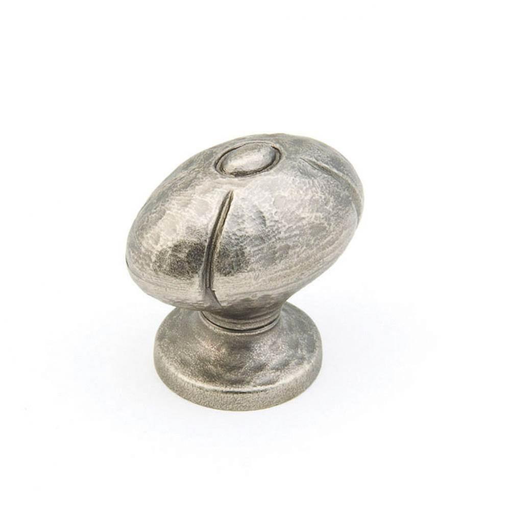Knob, Oval, Vibra Nickel, 1-1/4'' dia