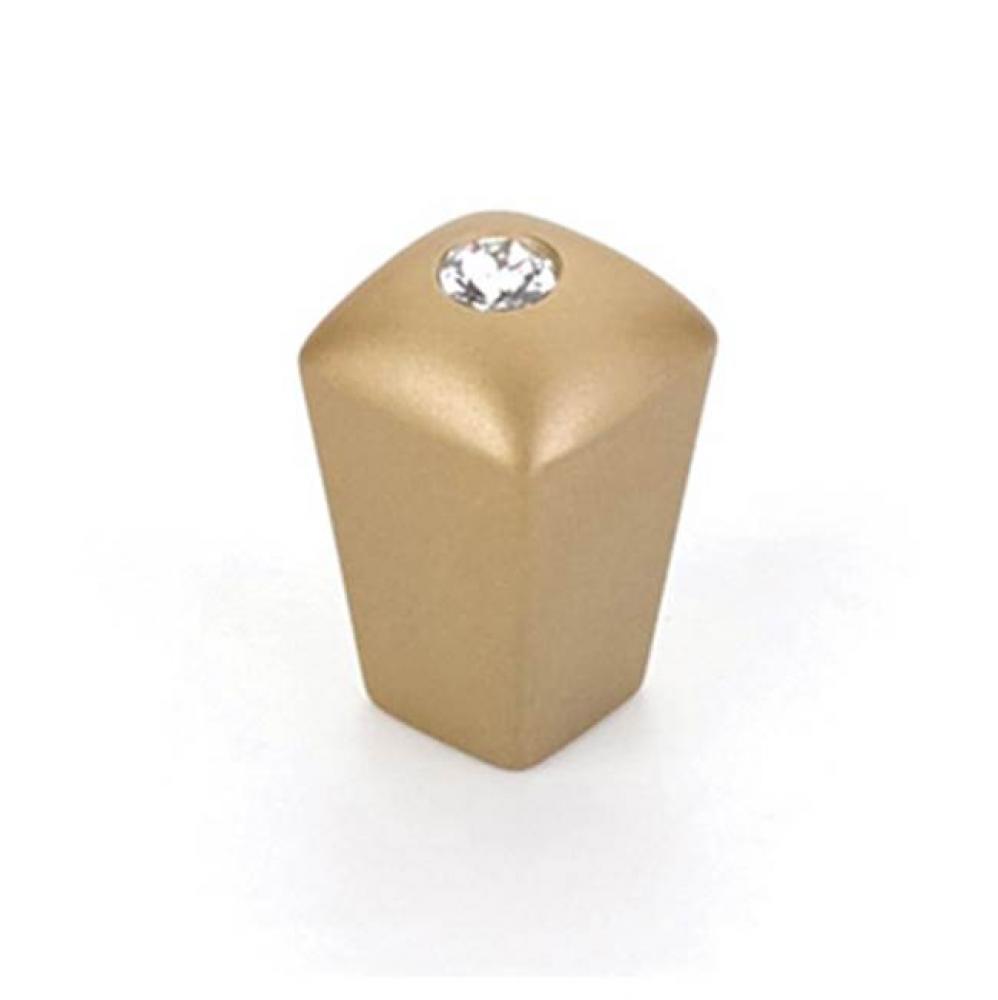 Skyevale, Knob, Signature Satin Brass with Crystal, 1/2''
