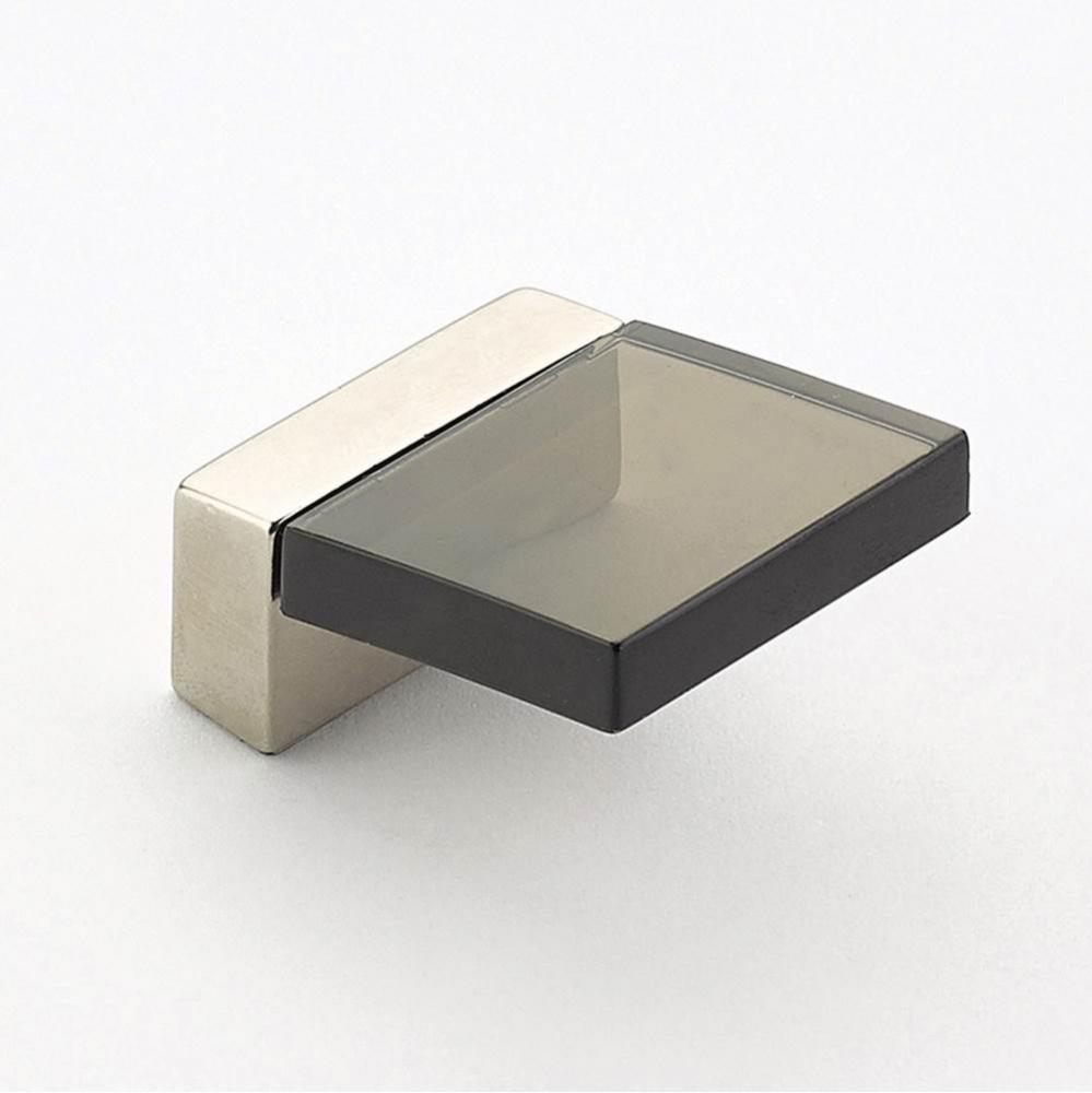 Positano, Finger Pull, Satin Nickel, Smoke, 1/2'' cc