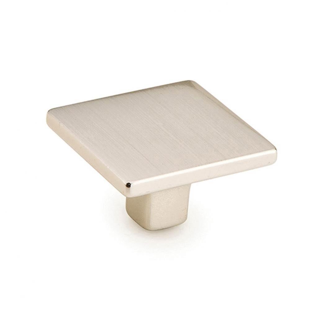 Knob, Square, Satin Nickel 1-3/8'' dia