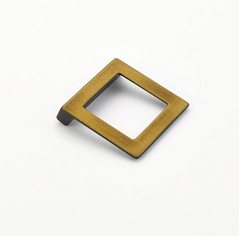 Pull, Angled Square, Burnished Bronze, 32 mm cc