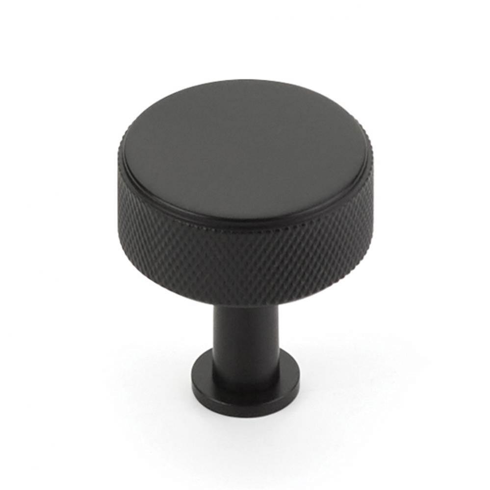 Pub House, Knob, Knurled, Matte Black, 1-1/4'' cc