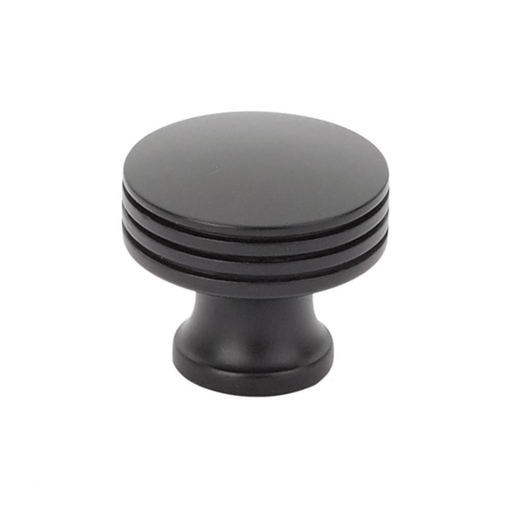 Knob, Round, Matte Black, 1-1/4'' dia