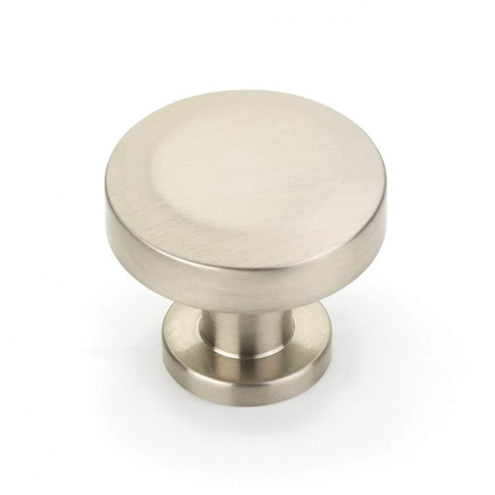 Round Knob, Brushed Nickel, 1-1/4'' dia