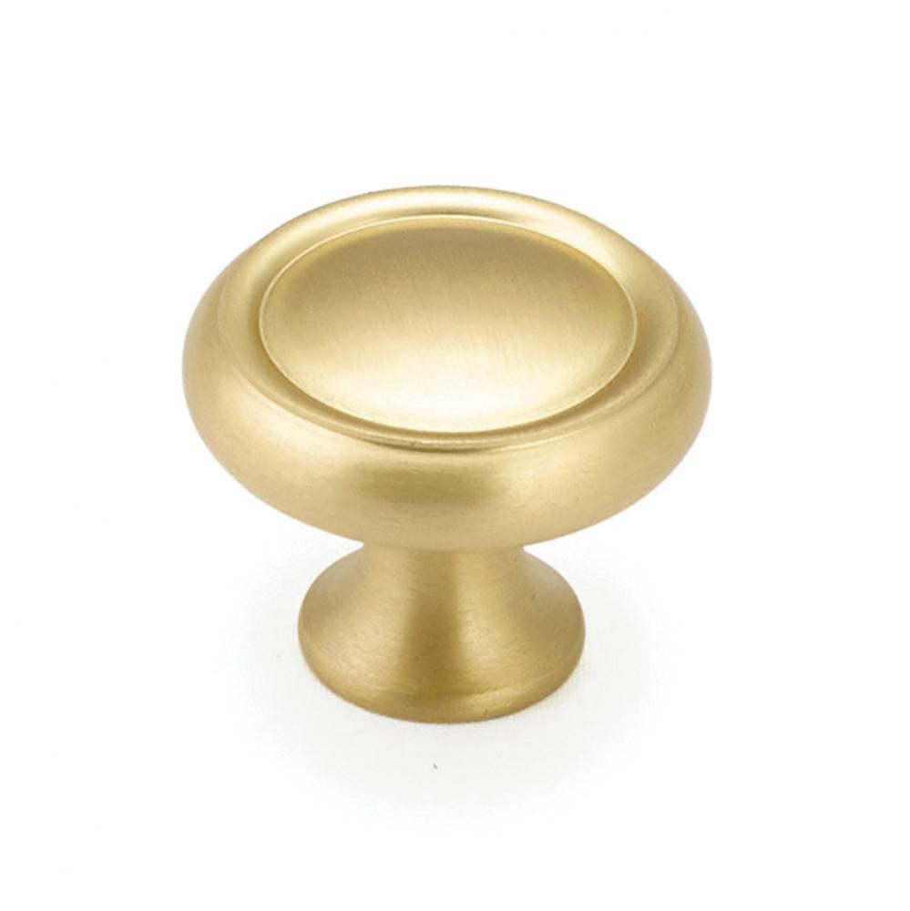 Knob, Satin Brass, 1-1/4'' dia