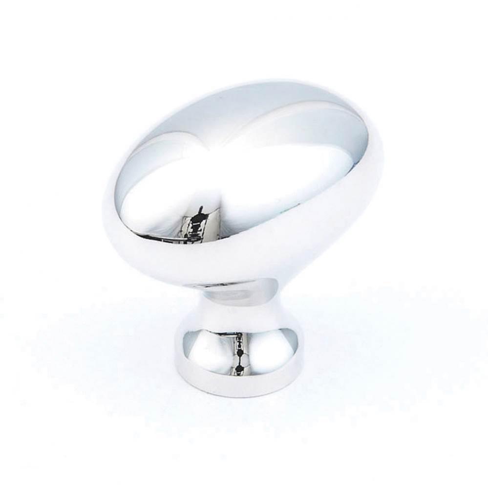 Knob, Oval, Polished Nickel, 1-3/8'' dia