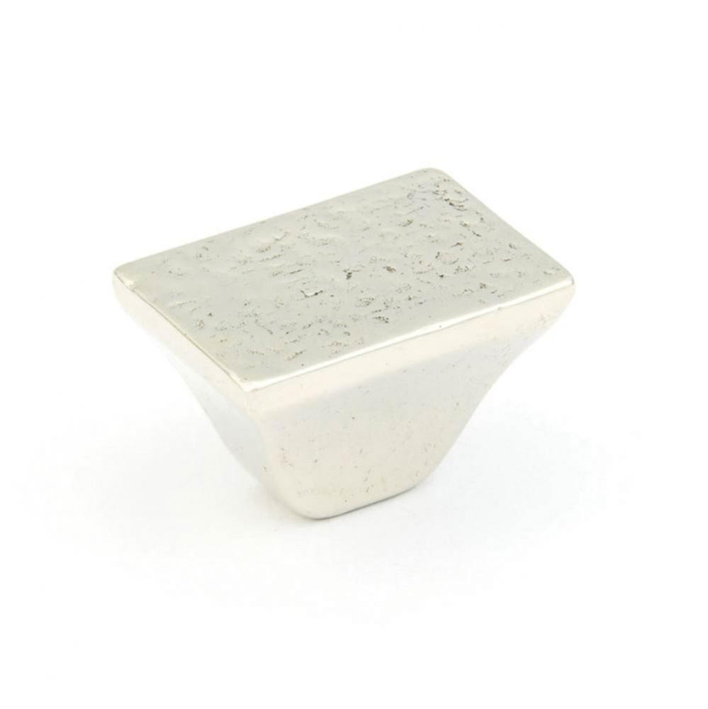 Knob, Rectangle, Polished White Bronze, 1-1/4''
