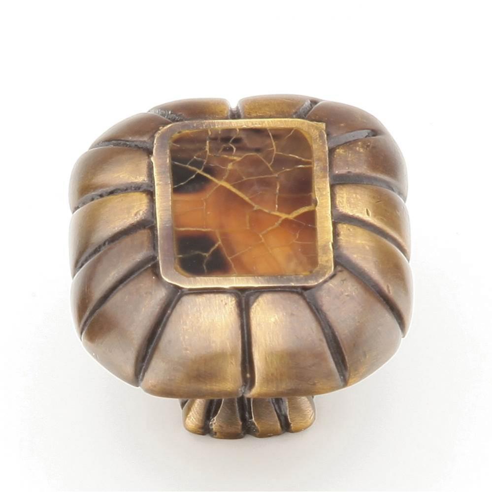 Tiger Penshell, Rectangle Knob, 1-1/2'' x 1-1/4'', Penshell inlaid on Solid Br