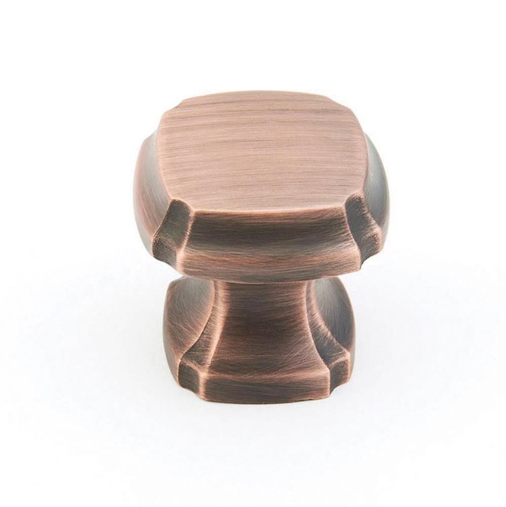 Knob, Square, Empire Bronze, 1-3/8'' dia