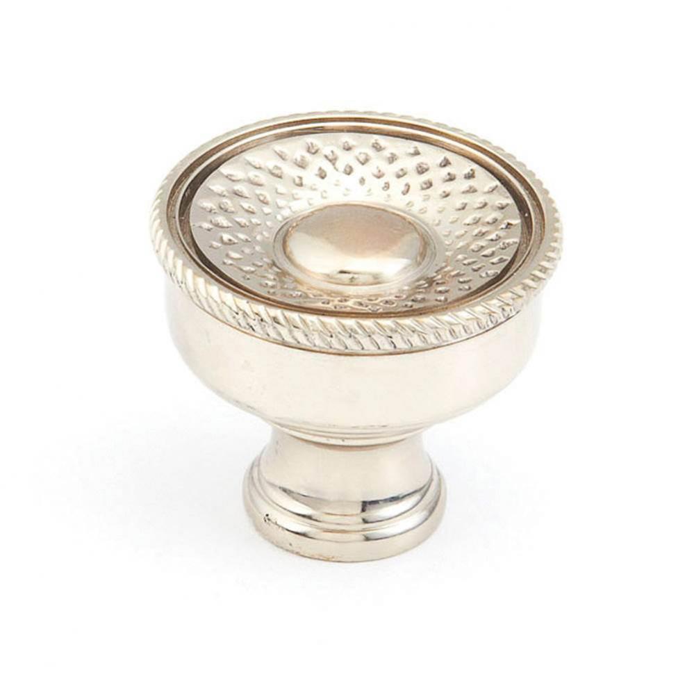 Knob, White Brass, 1-1/4'' dia