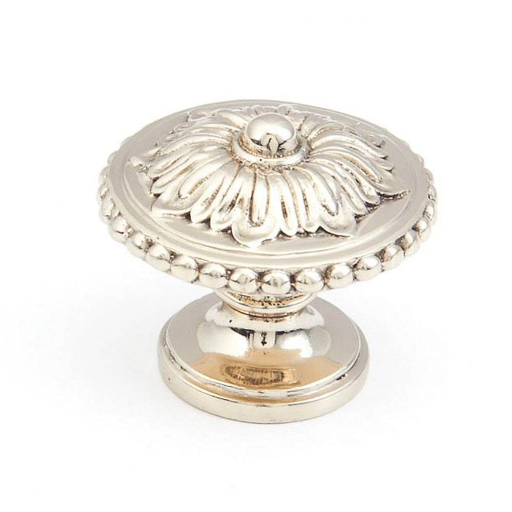 Knob, White Brass, 1-1/4'' dia