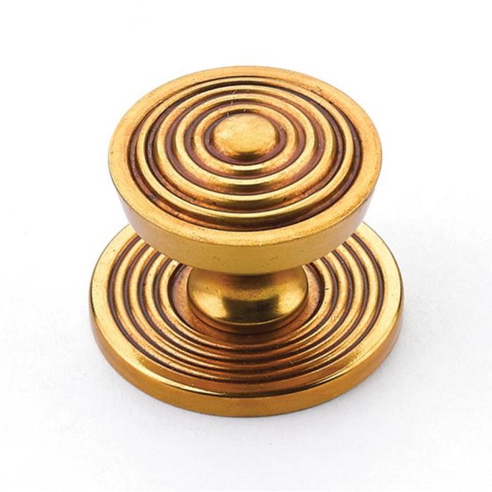 Knob with backplate, Paris Brass, 1-1/8'' dia