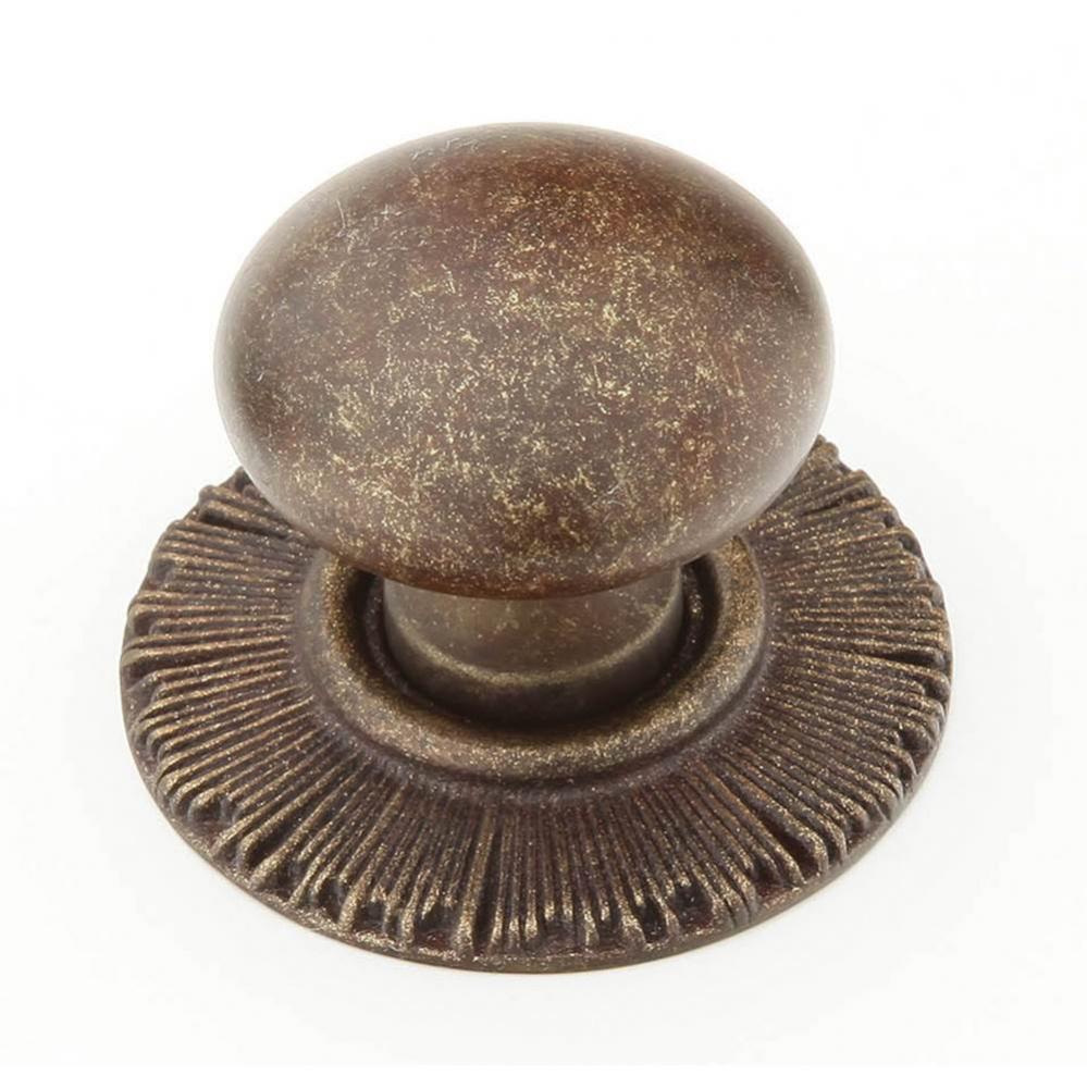 Knob with backplate, Highlighted Bronze, 1-1/4'' dia
