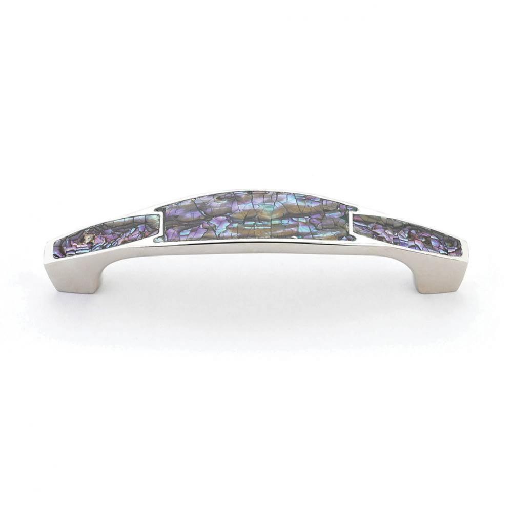 Imperial Shell,Polished Nickel Pull with Imperial Shell Inlay,4'' cc