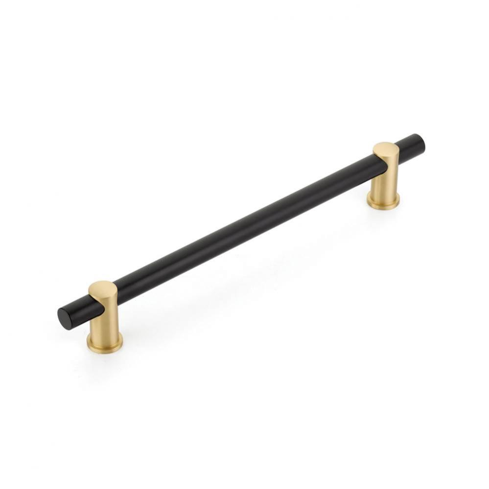 Back to Back,Fonce,Appliance Pull,NON-Adjustable,Matte Black bar/Satin Brass stems,12''