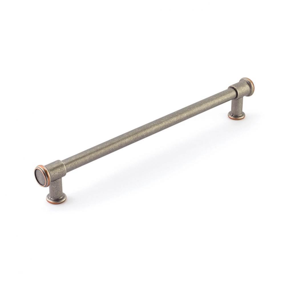 Steamworks Appliance Pull, 12'' cc, Distressed Pewter/Copper