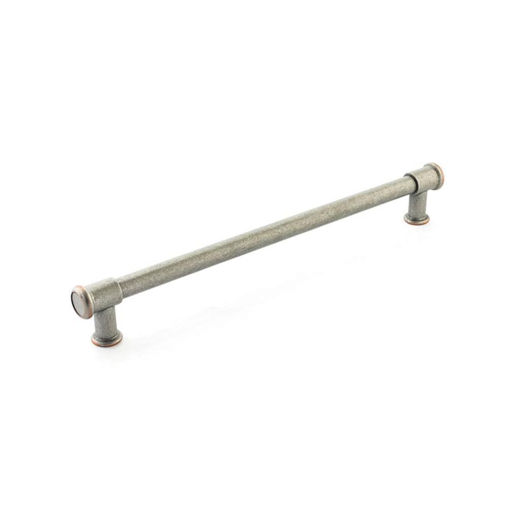 Steamworks Appliance Pull, 15'' cc, Distressed Pewter/Copper