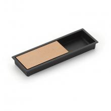 Schaub and Company 1210-MB/PRG - MODO, Rectangular Mixed Recessed Pull, Matte Black/Polished Rose Gold, 6-1/4'' x 2'
