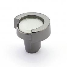 Schaub and Company 25-BN-LM - Knob, Round, Black Nickel, Lemon Ice Glass, 1-1/4'' dia