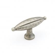 Schaub and Company 253-VN - Knob, Large oval, Vibra Nickel 1-7/8''