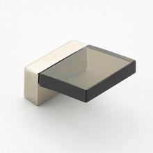 Schaub and Company 319-15 SM - Positano, Finger Pull, Satin Nickel, Smoke, 1/2'' cc