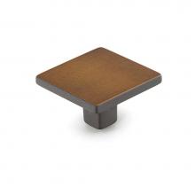 Schaub and Company 360-BRBZ - Knob, Square, Burnished Bronze 1-3/8'' dia