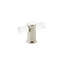 Schaub and Company 401-PN - T-Knob, Adjustable clear acrylic, Polished Nickel, 2''