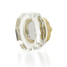 Schaub and Company 53-SB - Large Multi-Sided Glass Knob, Satin Brass, 1-3/4'' dia