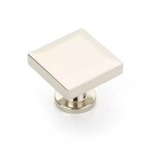 Schaub and Company 551-PN - Square Knob, Polished Nickel, 1-1/4''