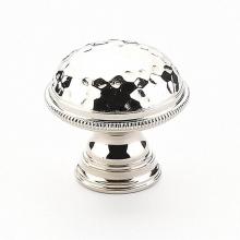 Schaub and Company 571-PN - Knob, Hammered, Knurled Edge, Polished Nickel, 1-1/4'' dia