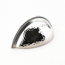 Schaub and Company 574-PN - Cup Pull, Hammered, Knurled Edge, Polished Nickel, 1-1/4'' dia