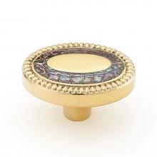 Schaub and Company 657-PB - Knob, Oval, Imperial Shell, Polished Brass, 1-1/2 x 1-1/8'' dia