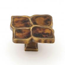 Schaub and Company 664-PEN/ED - Tiger Penshell, Solid Brass Estate Dover Cabinet Knob, 1-1/2'' dia