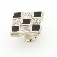Schaub and Company 671-B/PN - Avalon Bay, Square Knob, 9 sections, Black Mother of Pearl inlaid on Solid Brass, Polished Nickel