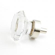 Schaub and Company 71-C-PN - Knob, Octogonal Clear, Polished Nickel 1-1/4 dia